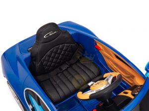 BUGATTI Kids toddlers ride car 12v rubber wheels rc leather seat remote control sport car super blue 5