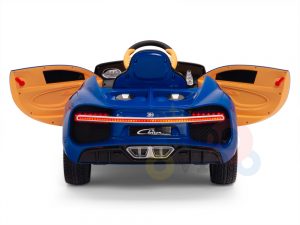 BUGATTI Kids toddlers ride car 12v rubber wheels rc leather seat remote control sport car super blue 6