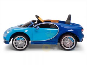 BUGATTI Kids toddlers ride car 12v rubber wheels rc leather seat remote control sport car super blue 9