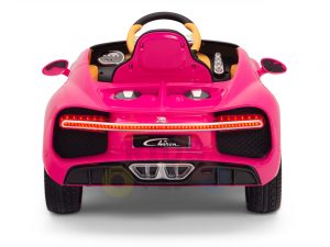 BUGATTI Kids toddlers ride car 12v rubber wheels rc leather seat remote control sport car super pink 18