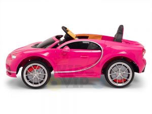 BUGATTI Kids toddlers ride car 12v rubber wheels rc leather seat remote control sport car super pink 22