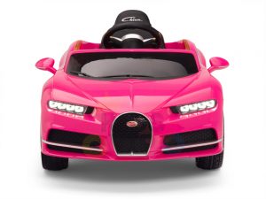 BUGATTI Kids toddlers ride car 12v rubber wheels rc leather seat remote control sport car super pink 27