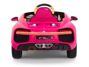 BUGATTI Kids toddlers ride car 12v rubber wheels rc leather seat remote control sport car super pink 5