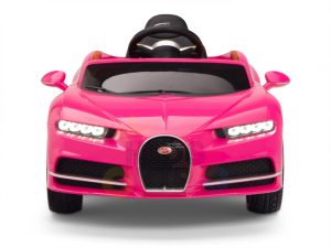 BUGATTI Kids toddlers ride car 12v rubber wheels rc leather seat remote control sport car super pink 9