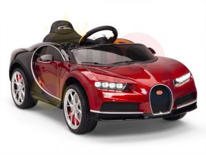 BUGATTI Kids toddlers ride car 12v rubber wheels rc leather seat remote control sport car super red paint 1
