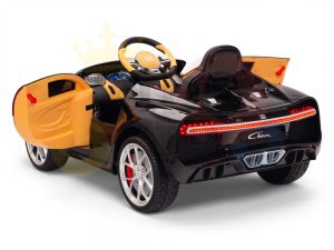 BUGATTI Kids toddlers ride car 12v rubber wheels rc leather seat remote control sport car super red paint 11