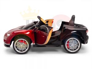 BUGATTI Kids toddlers ride car 12v rubber wheels rc leather seat remote control sport car super red paint 15