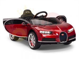 BUGATTI Kids toddlers ride car 12v rubber wheels rc leather seat remote control sport car super red paint 18
