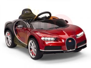 BUGATTI Kids toddlers ride car 12v rubber wheels rc leather seat remote control sport car super red paint 20