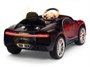 BUGATTI Kids toddlers ride car 12v rubber wheels rc leather seat remote control sport car super red paint 7
