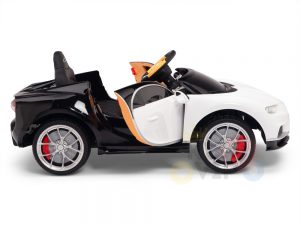 BUGATTI Kids toddlers ride car 12v rubber wheels rc leather seat remote control sport car super white 20