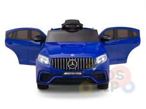 kidsvip mercedes benz glc63 glc suv kids and toddlers ride on car 4wd 4x4 12v leather seat rubber wheels blue 13