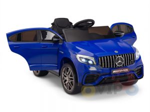 kidsvip mercedes benz glc63 glc suv kids and toddlers ride on car 4wd 4x4 12v leather seat rubber wheels blue 14