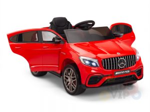 kidsvip mercedes benz glc63 glc suv kids and toddlers ride on car 4wd 4x4 12v leather seat rubber wheels red 22