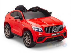 kidsvip mercedes benz glc63 glc suv kids and toddlers ride on car 4wd 4x4 12v leather seat rubber wheels red 25