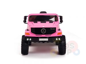 kidsvip mercedes benz zetros truck car for kids amd toddlers leather 12v rc rubber wheels pink 15