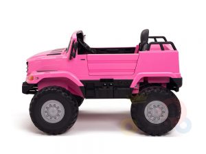 kidsvip mercedes benz zetros truck car for kids amd toddlers leather 12v rc rubber wheels pink 24