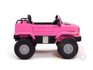 kidsvip mercedes benz zetros truck car for kids amd toddlers leather 12v rc rubber wheels pink 5