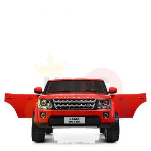 land rover discovery 2 seater kids toddlers ride na track car 12v rubber wheels leather rc red 24