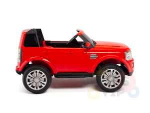 land rover discovery 2 seater kids toddlers ride na track car 12v rubber wheels leather rc red 3