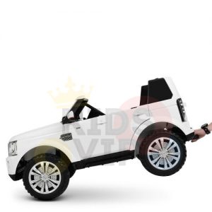 land rover discovery 2 seater kids toddlers ride na track car 12v rubber wheels leather rc white 23