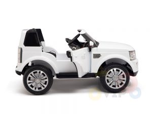 land rover discovery 2 seater kids toddlers ride na track car 12v rubber wheels leather rc white 3