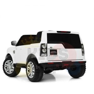 land rover discovery 2 seater kids toddlers ride na track car 12v rubber wheels leather rc white 32