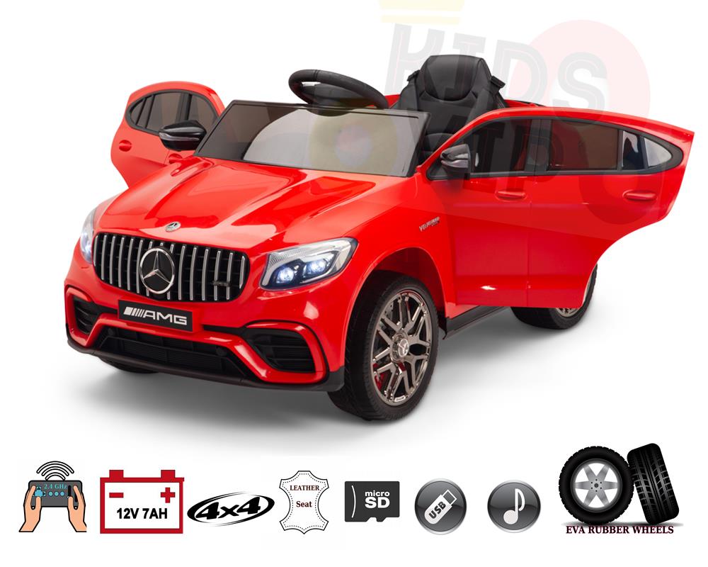 4WD Mercedes Benz GLC63 AMG 12V Kids Ride On Car with RC&Rubber Wheels