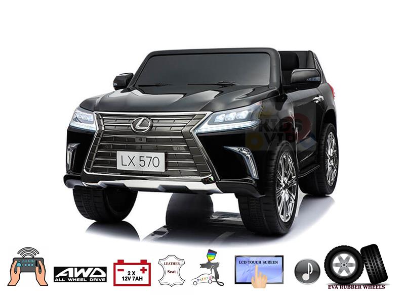 Top of Line 2 Seater Official 4X4 Lexus LX570 2X12V Kids Ride On Car- Eva, Leather, MP4 Multimedia