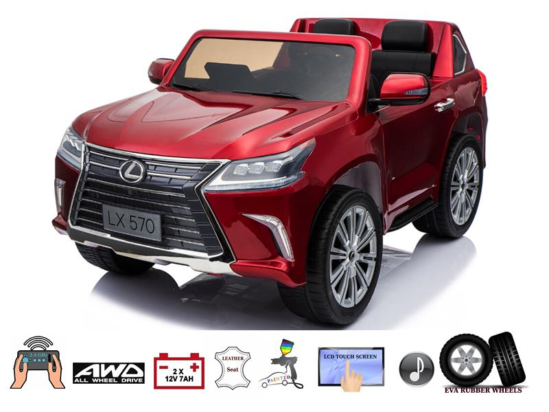 Top of Line 2 Seater Official 4X4 Lexus LX570 2X12V Kids Ride On Car- Eva, Leather, MP4 Multimedia