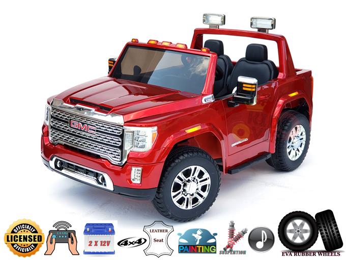 2 Seats Officially Licensed 4WD GMC Sierra 2x12V Kids Ride On Car with RC