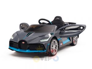 kidsvip buggati divo kids and toddlers ride on car sport 12v leather seat rubber wheels rc grey 4