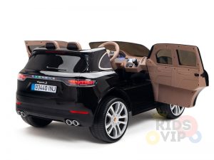 kidsvip porsche cayenne kids toddlers ride on car suv truc luxury black 6