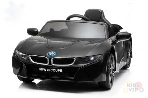 kids and toddlers bmw i8 ride on car 12v leather seat rubber wheels kids vip black 3