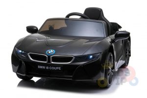 kids and toddlers bmw i8 ride on car 12v leather seat rubber wheels kids vip black 6