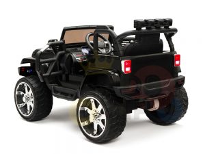 kidsvip 4x4 4wd kids and toddlers ride on jeep truck 12v rubber wheels leather seat black 16