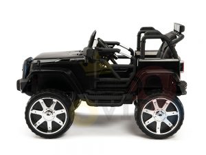 kidsvip 4x4 4wd kids and toddlers ride on jeep truck 12v rubber wheels leather seat black 18