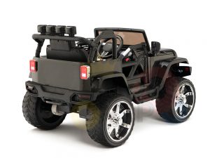 kidsvip 4x4 4wd kids and toddlers ride on jeep truck 12v rubber wheels leather seat black 9