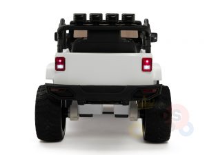 kidsvip 4x4 4wd kids and toddlers ride on jeep truck 12v rubber wheels leather seat white 11