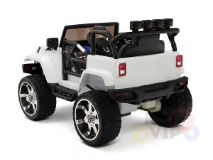 kidsvip 4x4 4wd kids and toddlers ride on jeep truck 12v rubber wheels leather seat white 14