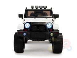 kidsvip 4x4 4wd kids and toddlers ride on jeep truck 12v rubber wheels leather seat white 2