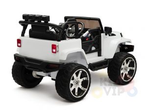 kidsvip 4x4 4wd kids and toddlers ride on jeep truck 12v rubber wheels leather seat white 9