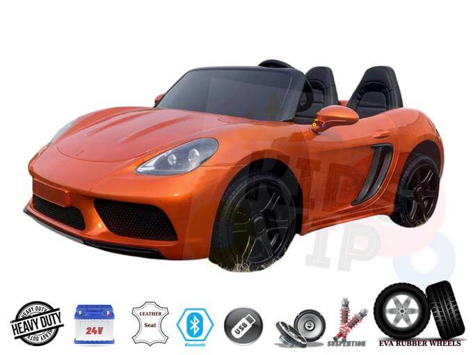 XXL SuperSport 2 Seater 24v Kids Ride On Car With 180W Brushless Motor&Rubber Wheels