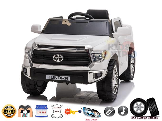 White Licensed Upgraded 12V Toyota Tundra Kids Ride On Truck with RC