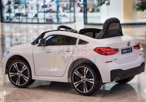 bmw gt kids and toddlers ride on car 12v rubber wheels leather seat white 15