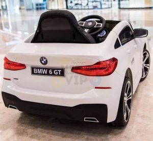 bmw gt kids and toddlers ride on car 12v rubber wheels leather seat white 16