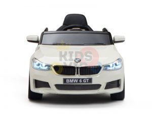 bmw gt kids and toddlers ride on car 12v rubber wheels leather seat white 17