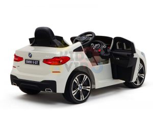 bmw gt kids and toddlers ride on car 12v rubber wheels leather seat white 18