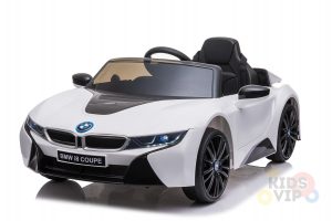 bmw i8 coupe kids and toddlers ride on car 12v remote kidsvip white 1