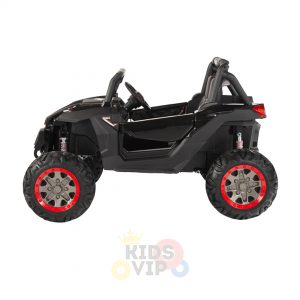 kidsvip 2 seater ride on utv sport 24v rubber wheels toddlers kids black 7